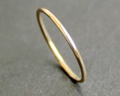 14K Solid Gold Skinny Ring (Size 2 - 9)