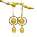 Modern Gold Earrings, Bead Dangle Earrings