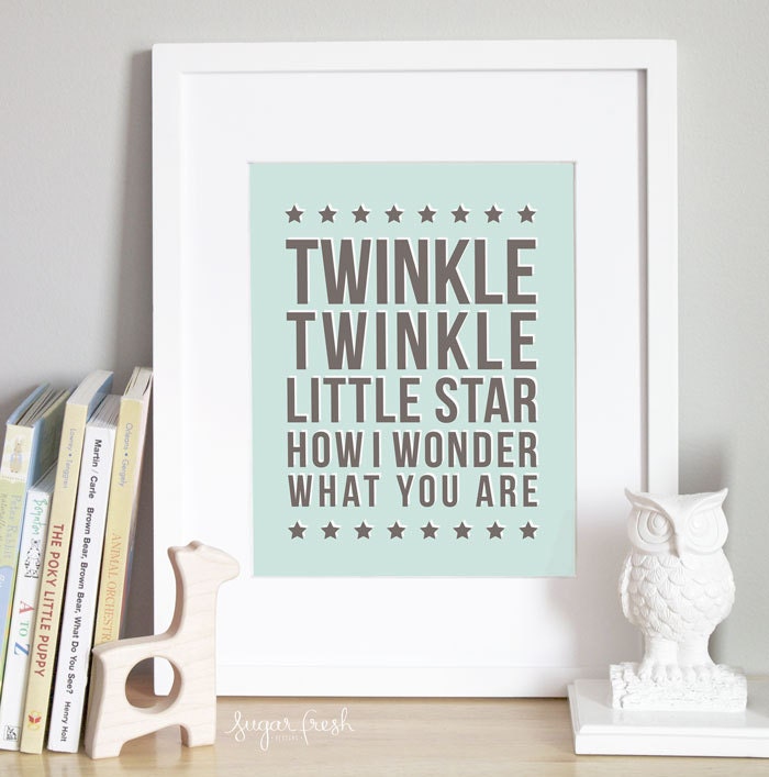 Twinkle Twinkle Little Star - CUSTOM COLOR - 11x14 Nursery Art Print