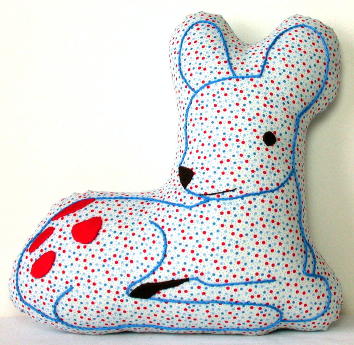 Embroidered Baby Deer Nursery Pillow