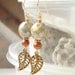 Summer Breeze -Earthy Glass Beads Goldtone Leaves Gold Filled Earwires