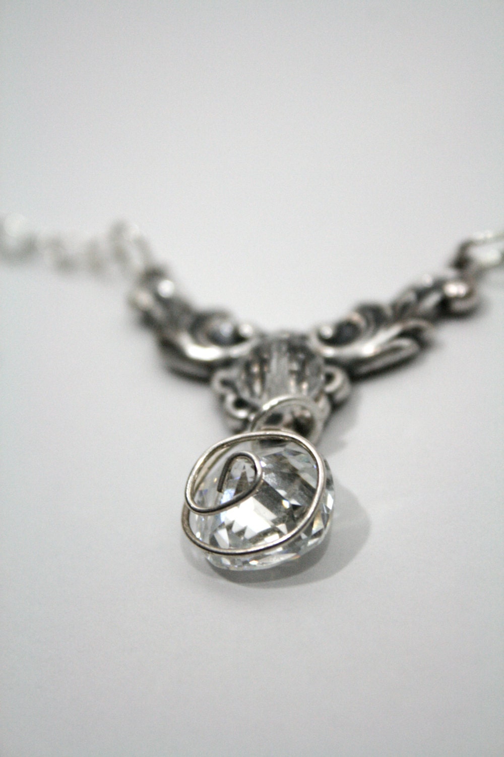 Teardrop Faux Diamond Necklace
