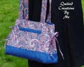 Quilted Bow Tuck Style Bag  Purse Tote Handbag  Custom Made  by QuiltedCreationsbyMe