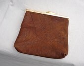 Leather and African print Clutch purse