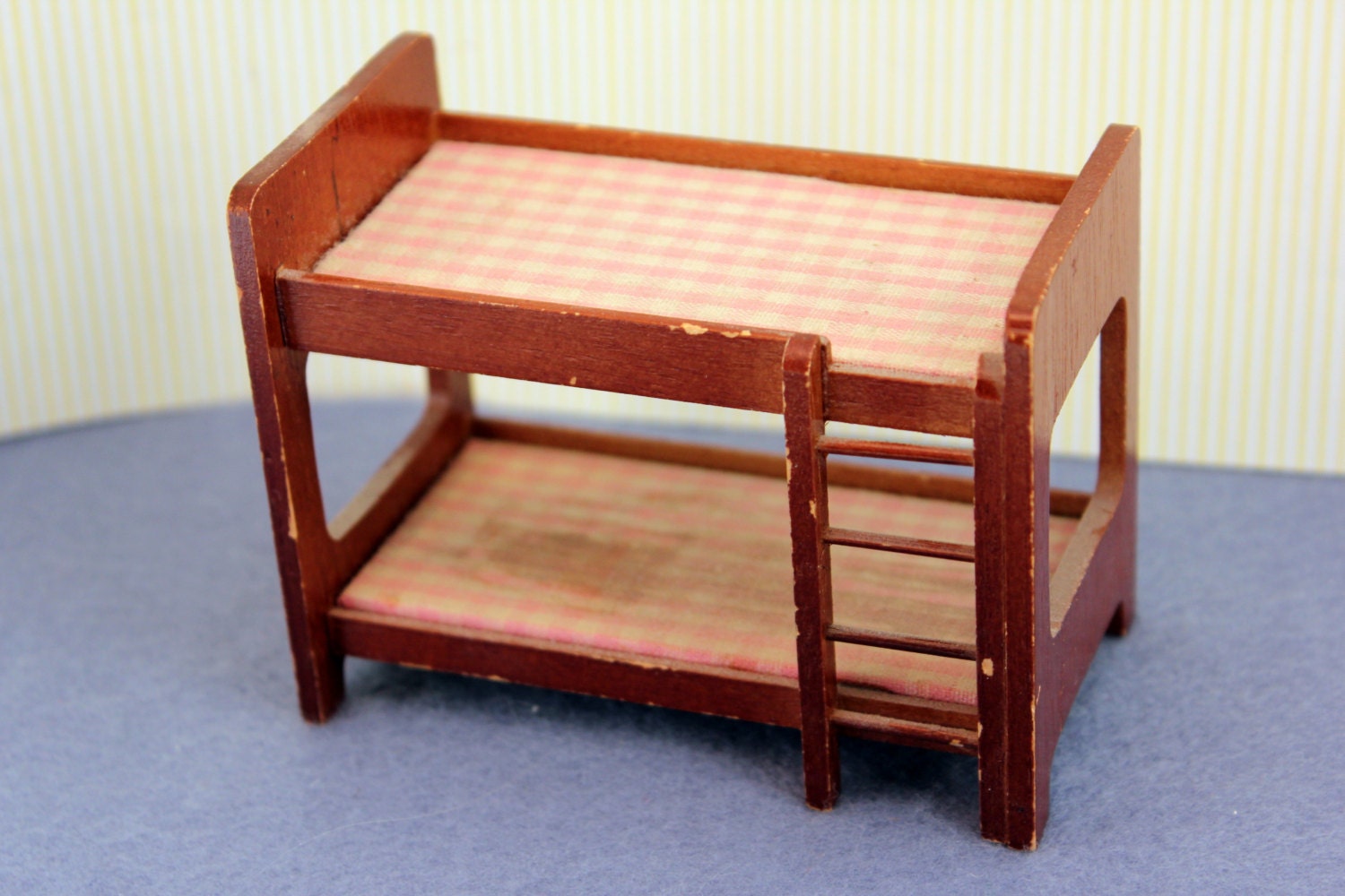 Vintage Miniature Doll Furniture Bunk Bed Dollhouse Toy