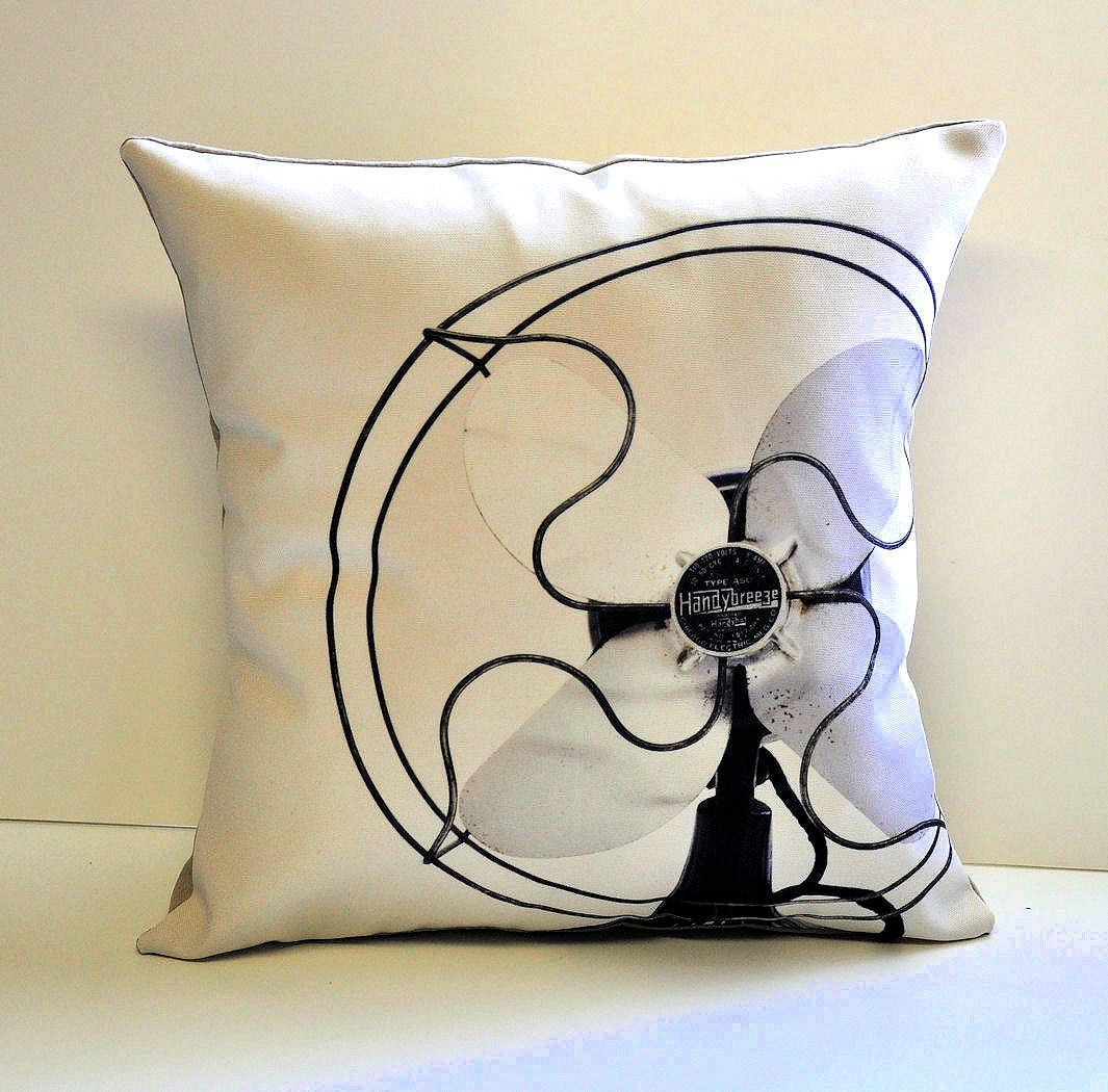 Antique fan pillow cover - 14x14
