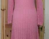Vintage 1960s Pink Crochet Dress