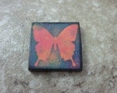 BUTTERFLY  Charm Pendant 1X1 Custom Drilled Ephemera Tile