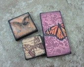 BUTTERFLY Pendant Set Custom Drilled Ephemera Tile Pendants