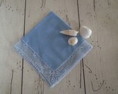 Hankie Something Blue - Vintage Bride Hankie Vintage Bridesmaid Hankie Blue Vintage Handkerchief