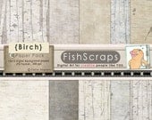 Wood Digital Paper - Birch Scrapbooking Backgrounds -  Faux Bois - Rustic Texture - Wood Grain -  Nature, Neutral, Beige, Grey, Gray,