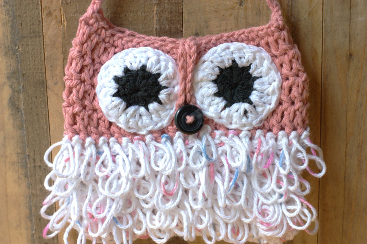 Crochet Owl Purse, Crochet Animal Purse, Girl Bag - "little Loopy Owl" - Pink II