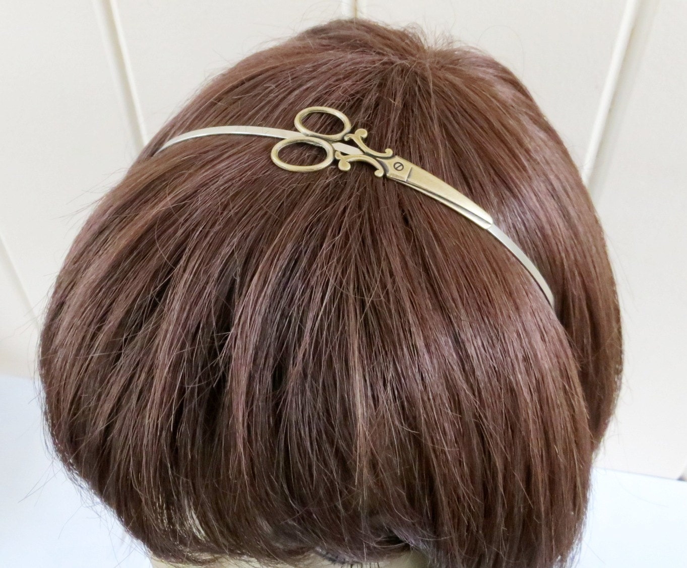 Steampunk Scissor Headband- Metal Headband- Silver Scissors