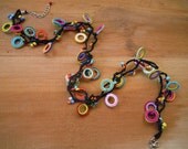 circle necklace, multicolored, crochet