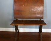 Time Out Bench. School Desk Chair. Desk Chair. Bench Seat. Primitive. Industrial Home Decor. Metal. Wood. Iron.