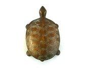 Brass Turtle Trinket Box. Hinged. Paperweight. Storage Container. Organization. Desk Desktop Accessory.