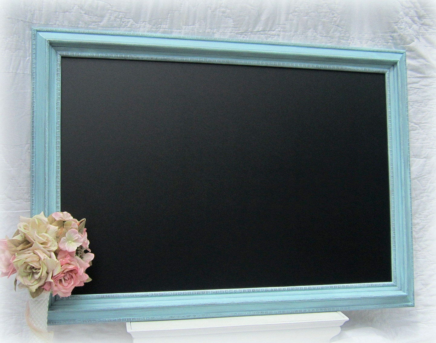 OUTDOOR WEDDING CHALKBOARD Magnetic Beach Wedding Decor Something Blue- HuGE- X-Large 42"x29" Cottage House Decor Shabby Chic Teal Blue