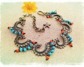 ANKLET Native FERN Woodland Ankle Bracelet brass Bracelet BEADED anklet Hippie Pixie Boho Anklet Fairy jewelry Starfish anklet
