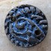 Medium Ancient Relic Coin Connector in Blue Alien - Handmade Ceramic Bead