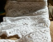 Vintage lace trim handmade crochet lovely white lace 3 yards long crafts dolls sewing cards bridesmaid wedding decor