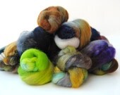 LONG & WOOLLY Scrap pack Hand-Dyed Combed Top/Roving-5 ounces