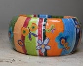 Dreamer - Bangle Bracelet - Decoupaged