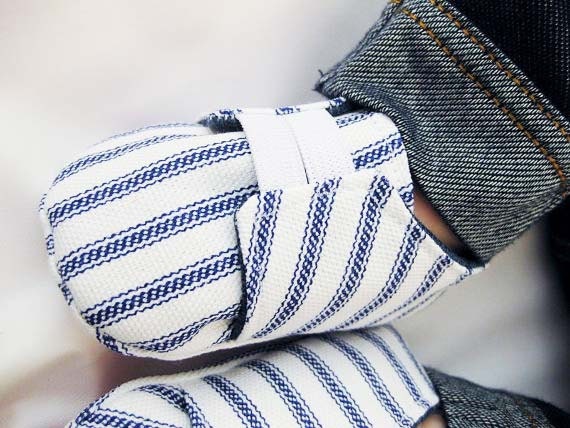 Baby boy shoes blue striped sneakers boys canvas shoes- Little Boy Blue