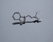 DMT Chemical Structure Pin in Sterling Silver