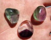 Fluorite Crystal High Quality Tumbled Polished Stone Purple Green and Bi Colored Large