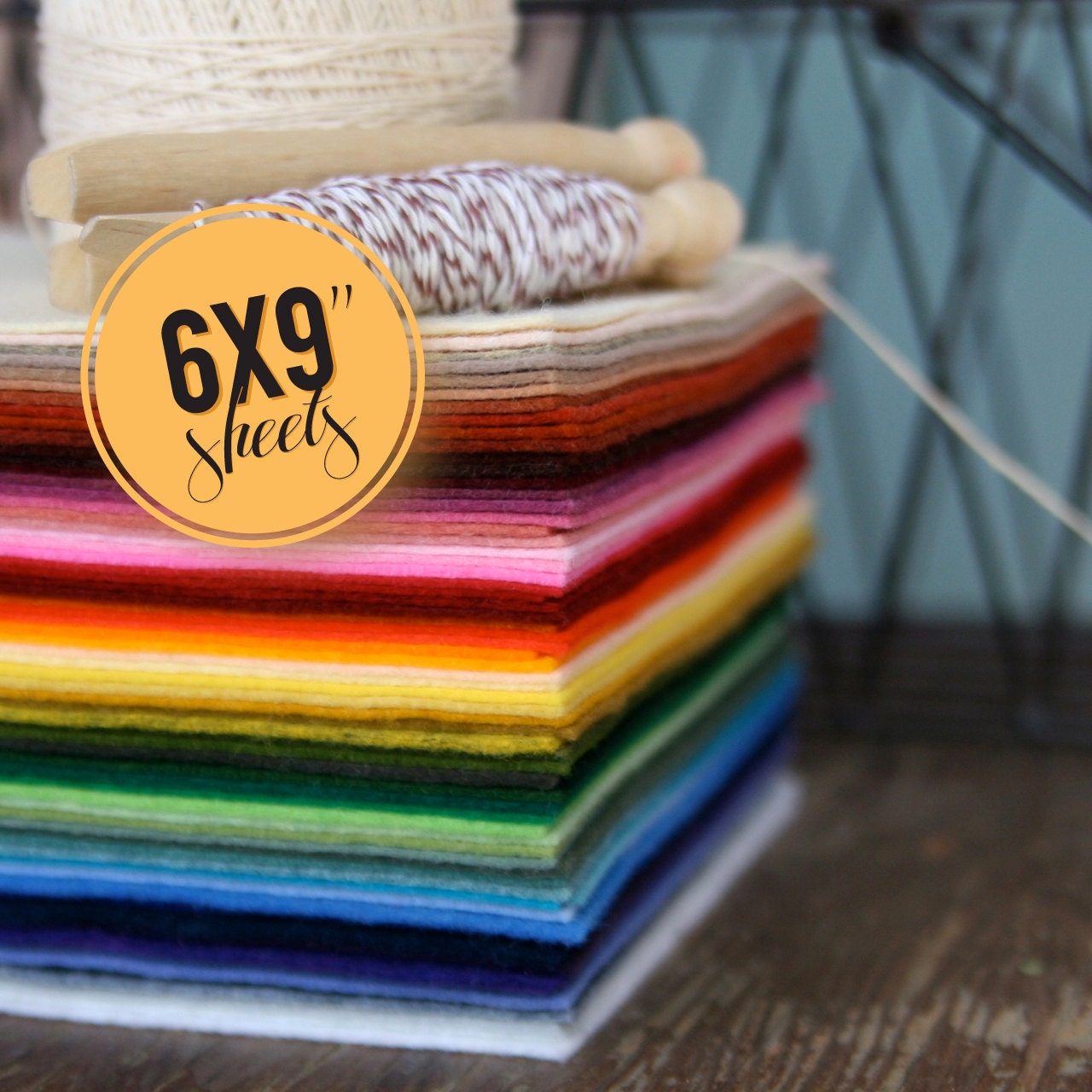 Wool blend felt: 20 6x9" sheets (choose your own colors)