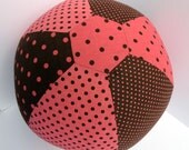 BALLOON BUDDIES, Polka Dots, balloon ball, pink, brown, fabric, balloon cover, balloon, ball, fun, toy, girl, etsykids team