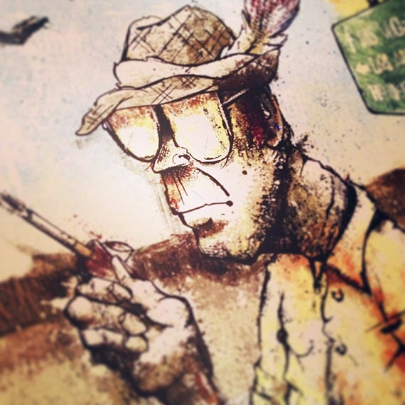 Hunter S Thompson's "There Goes the Fear" - 12x18 High Quality Art Print