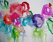 Into the Garden- Watercolor Series- 11x15- Effervescent Floral Painting