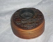 Wood Bark Tealight Holder Woodland Wedding Rustic Votive Candle Holder