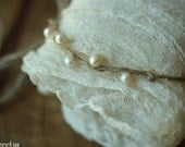Baby Headband and Baby Wrap Set- Cheese Cloth in White, Cream and Pearl Headband, Great for Photo Prop