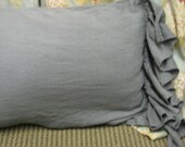 Side Ruffle Body Pillow Sham - Your Linen Color Choice -Single Body Pillow Sham