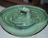 Cat Drinking Fountain, Ceramic, Handmade, Foodsafe -  "FreeZen" - 10 Inch Diameter