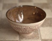 Brown and Cream Rustic Serving Bowl