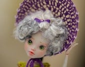 Bonnet OOAK Monster High Repaint Silk Couture Lace Hat Bonnet Outfit Dollfie BJD Custom outfit Doll headband