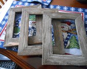 3)Rustic 5x7 Aged BarnBoard Picture Frames  Driftwood Barn Siding