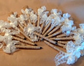 20 Rustic Burlap and Lace Pens