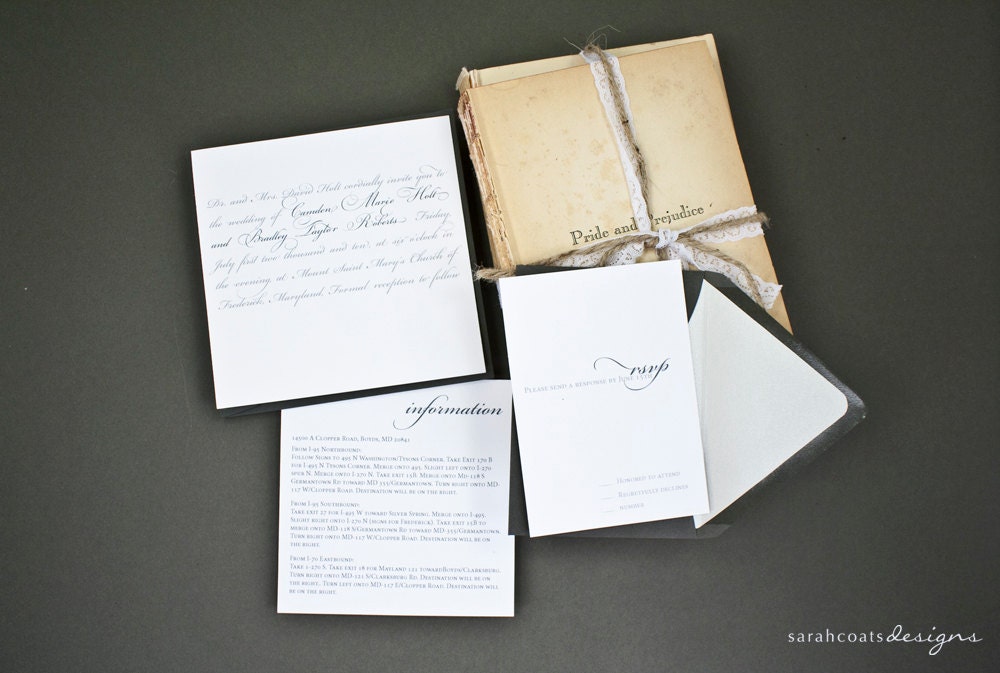 Modern Calligraphy Script Wedding Invitation Suite - Deposit