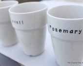 Herb Stamped Planter Flower Pot CUSTOM with word of your choice