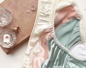 Satin 'Selene' Panties in Vanilla, Blush, Seafoam Mint Satin Handmade to Order