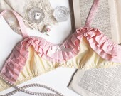 Clio Bra in Sunshine Yellow and Pink Polka Dot Ruffles Made to Order by Ohhh Lulu