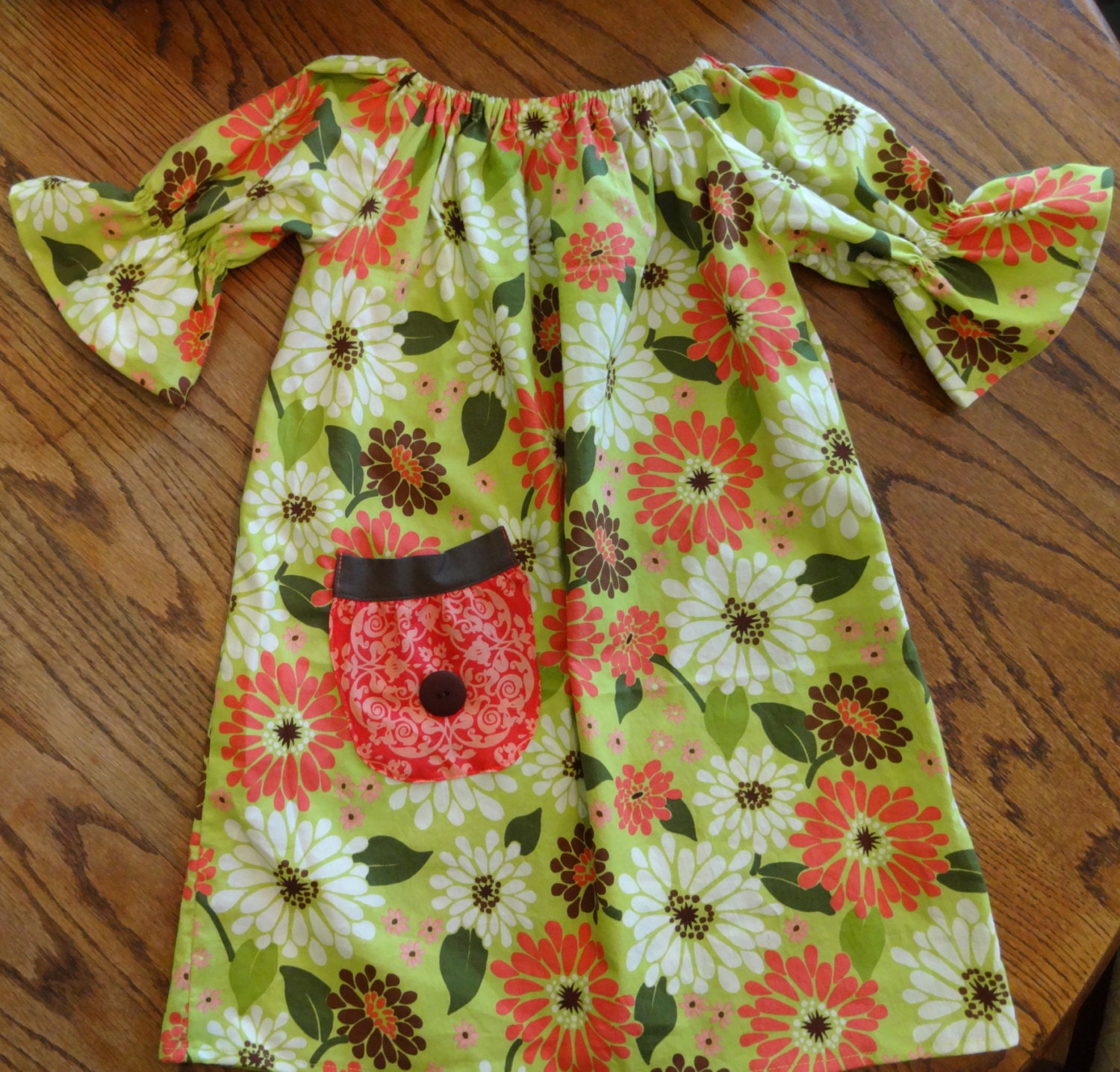 Ready to Ship Dress Size 4T Girls Daisy Peasant Dress - One more available up to Size 3T