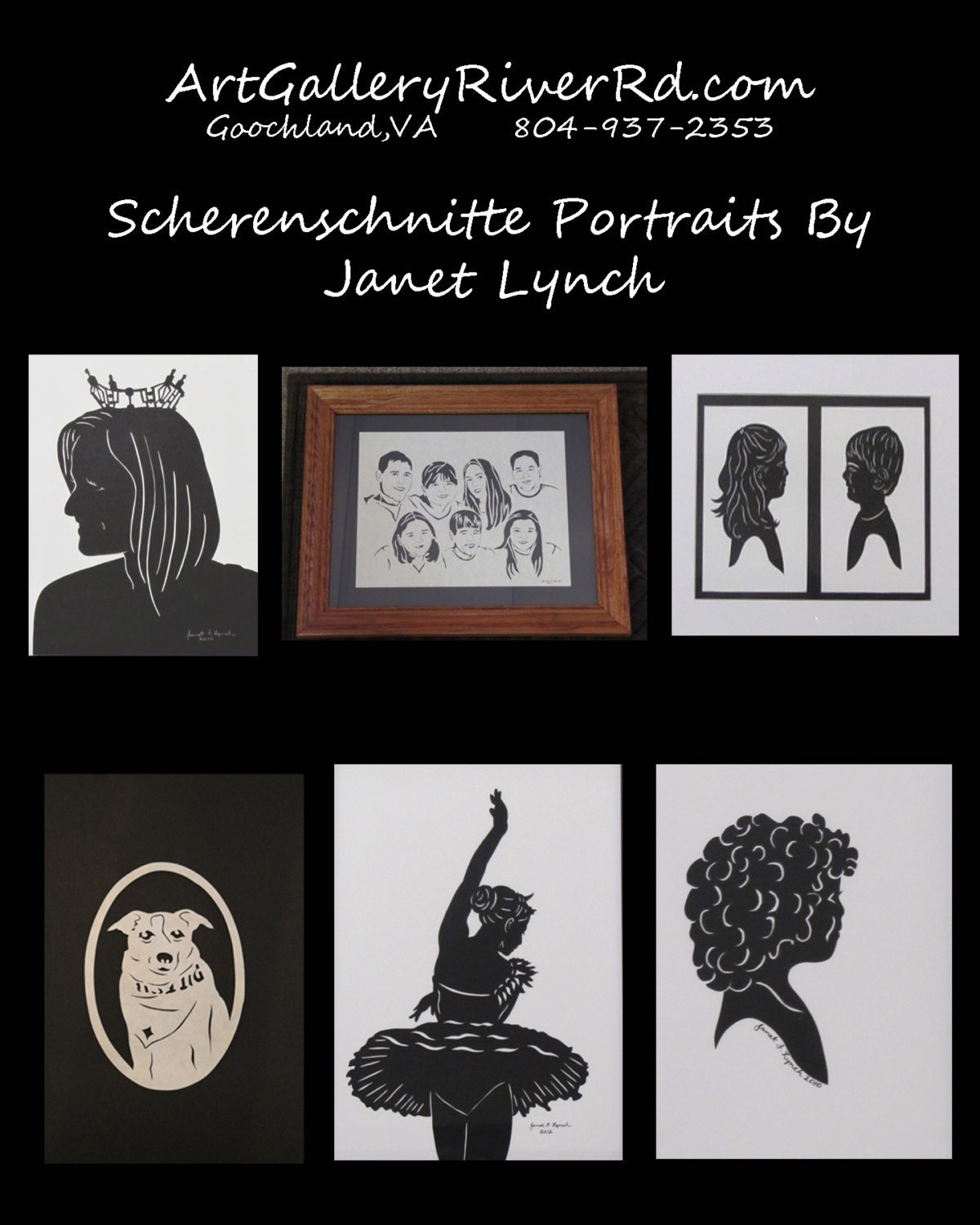 Scherenschnitte Portraits By Janet Lynch .... Hand Cut and Framed
