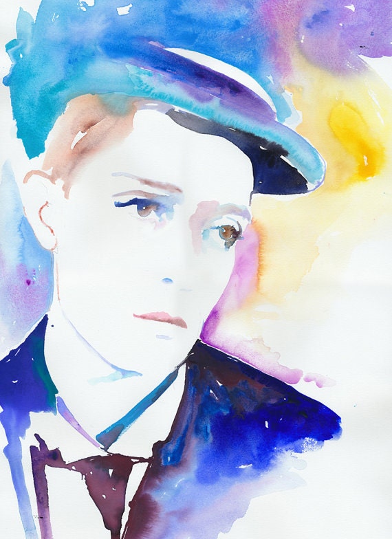 Giclee Print of original Watercolour llustration - Buster Keaton
