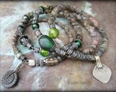 Forest forager.  Tribal gypsy bangle stack bracelets grungey forest