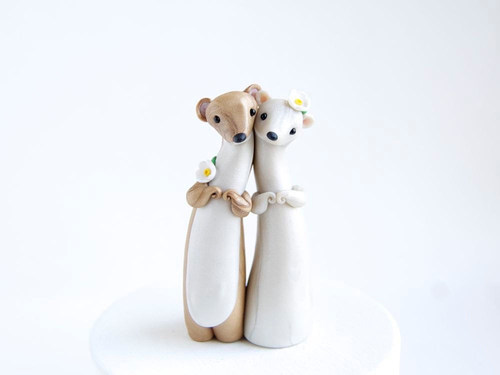 Weasel Wedding Cake Topper - Spring Wedding by Bonjour Poupette